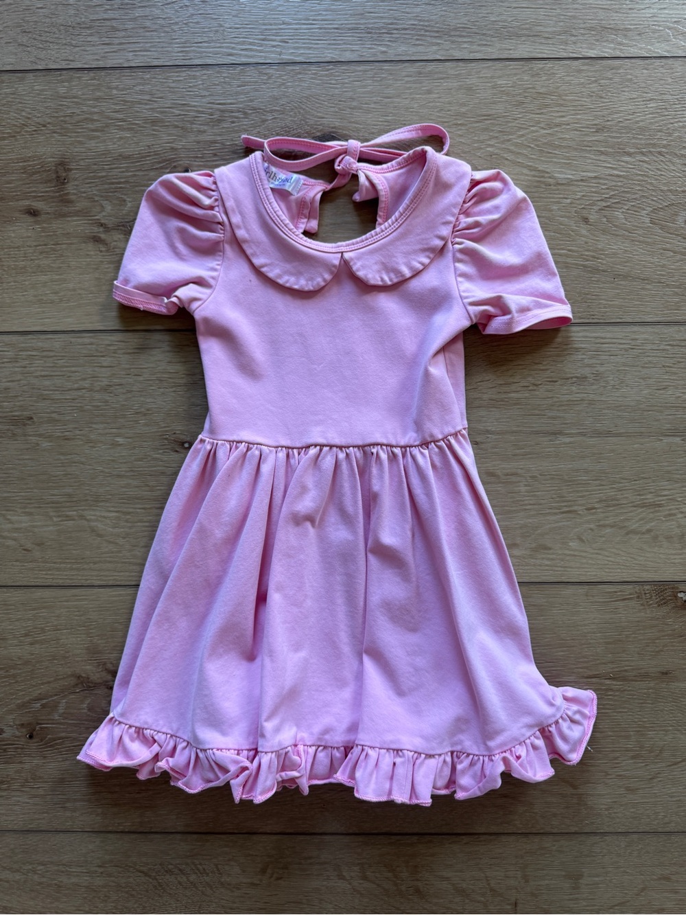Pink Peter Pan Collar Ruffle Dress